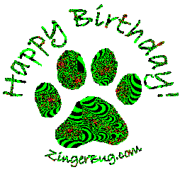 Click to get the codes for this image. Happy Birthday Glitter Graphic Paw Print Green, Animals  Cats, Animals  Dogs, Happy Birthday, Birthday Animals Free Image, Glitter Graphic, Greeting or Meme for Facebook, Twitter or any forum or blog.