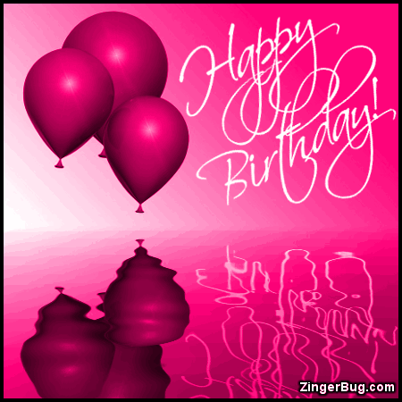 Click to get the codes for this image. Happy Birthday Pink Balloons Ripples, Happy Birthday, Happy Birthday, Birthday Ripples and Reflections, Birthday Balloons Free Image, Glitter Graphic, Greeting or Meme for Facebook, Twitter or any forum or blog.