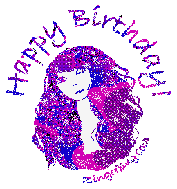 Click to get the codes for this image. Happy Birthday Pretty Face Purple, Happy Birthday Free Image, Glitter Graphic, Greeting or Meme for Facebook, Twitter or any forum or blog.