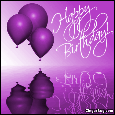 Click to get the codes for this image. Happy Birthday Purple Balloons Ripples, Happy Birthday, Happy Birthday, Birthday Ripples and Reflections, Birthday Balloons Free Image, Glitter Graphic, Greeting or Meme for Facebook, Twitter or any forum or blog.
