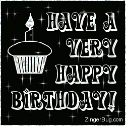 Click to get the codes for this image. Happy Birthday Silver Stars Cupcake, Birthday Cakes, Happy Birthday Free Image, Glitter Graphic, Greeting or Meme for Facebook, Twitter or any forum or blog.