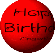 Click to get the codes for this image. This cute graphic is a 3D round red rotating smiley face with the comment: Happy Birthday!