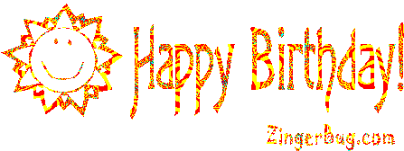 Click to get the codes for this image. Happy Birthday Glitter Sun, Birthday Smiley Faces, Birthday Suns  Starbursts, Smile Free Image, Glitter Graphic, Greeting or Meme for any Facebook, Twitter or any blog.