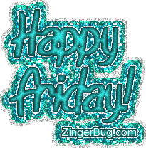 Click to get the codes for this image. Happy Friday Aqua Glitter Graphic, Happy Friday Free Image, Glitter Graphic, Greeting or Meme for Facebook, Twitter or any forum or blog.