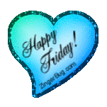 Click to get the codes for this image. Happy Friday Blue Heart Glitter Graphic, Happy Friday, Hearts Free Image, Glitter Graphic, Greeting or Meme for Facebook, Twitter or any forum or blog.