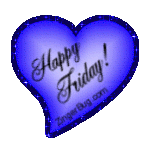 Click to get the codes for this image. Happy Friday Dark Blue Heart Glitter Graphic, Happy Friday, Hearts Free Image, Glitter Graphic, Greeting or Meme for Facebook, Twitter or any forum or blog.