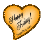 Click to get the codes for this image. Happy Friday Gold Heart Glitter Graphic, Happy Friday, Hearts Free Image, Glitter Graphic, Greeting or Meme for Facebook, Twitter or any forum or blog.