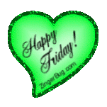 Click to get the codes for this image. Happy Friday Green Heart Glitter Graphic, Happy Friday, Hearts Free Image, Glitter Graphic, Greeting or Meme for Facebook, Twitter or any forum or blog.