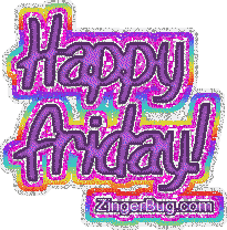 Click to get the codes for this image. Happy Friday Purple Rainbow Glitter, Happy Friday Free Image, Glitter Graphic, Greeting or Meme for Facebook, Twitter or any forum or blog.