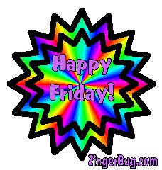 Click to get the codes for this image. Happy Friday Rainbow Glitter Graphic, Happy Friday Free Image, Glitter Graphic, Greeting or Meme for Facebook, Twitter or any forum or blog.
