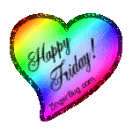 Click to get the codes for this image. Happy Friday Rainbow Heart, Happy Friday, Hearts Free Image, Glitter Graphic, Greeting or Meme for Facebook, Twitter or any forum or blog.