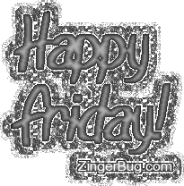 Click to get the codes for this image. Happy Friday Silver Glitter Graphic, Happy Friday Free Image, Glitter Graphic, Greeting or Meme for Facebook, Twitter or any forum or blog.