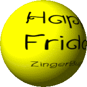 Click to get the codes for this image. This cute graphic is a 3D round yellow rotating smiley face with the comment: Happy Friday!