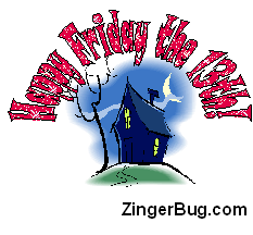 Click to get the codes for this image. Happy Friday The 13th Haunted House Glitter Graphic, Friday the 13th Free Image, Glitter Graphic, Greeting or Meme for Facebook, Twitter or any forum or blog.