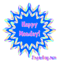 Click to get the codes for this image. Happy Monday Glitter Graphic Blue Starburst, Happy Monday Free Image, Glitter Graphic, Greeting or Meme for Facebook, Twitter or any forum or blog.