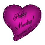 Click to get the codes for this image. Happy Monday Magenta Satin Heart Glitter Graphic, Happy Monday, Hearts Free Image, Glitter Graphic, Greeting or Meme for Facebook, Twitter or any forum or blog.