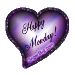 Click to get the codes for this image. Happy Monday Glitter Graphic Purple Satin Heart, Happy Monday, Hearts Free Image, Glitter Graphic, Greeting or Meme for Facebook, Twitter or any forum or blog.