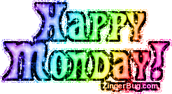 Click to get the codes for this image. Happy Monday Glitter Graphic Rainbow Glitter, Happy Monday Free Image, Glitter Graphic, Greeting or Meme for Facebook, Twitter or any forum or blog.