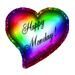 Click to get the codes for this image. Happy Monday Rainbow Satin Heart Glitter Graphic, Happy Monday, Hearts Free Image, Glitter Graphic, Greeting or Meme for Facebook, Twitter or any forum or blog.