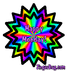 Click to get the codes for this image. Happy Monday Rainbow Starburst, Happy Monday Free Image, Glitter Graphic, Greeting or Meme for Facebook, Twitter or any forum or blog.