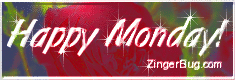Click to get the codes for this image. Happy Monday Glitter Graphic Rose Glass, Happy Monday Free Image, Glitter Graphic, Greeting or Meme for Facebook, Twitter or any forum or blog.