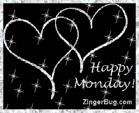 Click to get the codes for this image. Happy Monday Silver Stars Hearts Glitter Graphic, Happy Monday, Hearts Free Image, Glitter Graphic, Greeting or Meme for Facebook, Twitter or any forum or blog.
