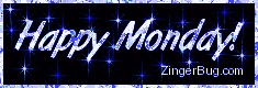 Click to get the codes for this image. Happy Monday Glitter Graphic Blue Stars, Happy Monday Free Image, Glitter Graphic, Greeting or Meme for Facebook, Twitter or any forum or blog.