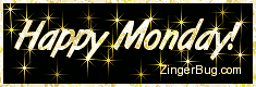 Click to get the codes for this image. Happy Monday Glitter Graphic Gold Stars, Happy Monday Free Image, Glitter Graphic, Greeting or Meme for Facebook, Twitter or any forum or blog.