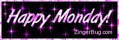 Click to get the codes for this image. Happy Monday Glitter Graphic Pink Stars, Happy Monday Free Image, Glitter Graphic, Greeting or Meme for Facebook, Twitter or any forum or blog.