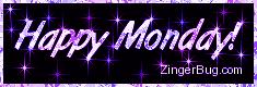 Click to get the codes for this image. Happy Monday Glitter Graphic Purplel Stars, Happy Monday Free Image, Glitter Graphic, Greeting or Meme for Facebook, Twitter or any forum or blog.