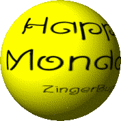 Click to get the codes for this image. This cute graphic is a 3D round yellow rotating smiley face with the comment: Happy Monday!