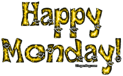 Click to get the codes for this image. Happy Monday Yellow Glitter Smiley Text, Happy Monday, Smiley Faces Free Image, Glitter Graphic, Greeting or Meme for Facebook, Twitter or any forum or blog.