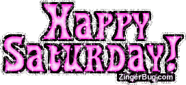 Click to get the codes for this image. Happy Saturday Pink Glitter Text Graphic, Happy Saturday Free Image, Glitter Graphic, Greeting or Meme for Facebook, Twitter or any forum or blog.
