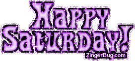Click to get the codes for this image. Happy Saturday Purple Glitter Text Graphic, Happy Saturday Free Image, Glitter Graphic, Greeting or Meme for Facebook, Twitter or any forum or blog.