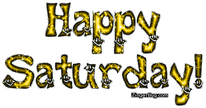 Click to get the codes for this image. Happy Saturday Yellow Glitter Smiley Text, Happy Saturday, Smiley Faces Free Image, Glitter Graphic, Greeting or Meme for Facebook, Twitter or any forum or blog.