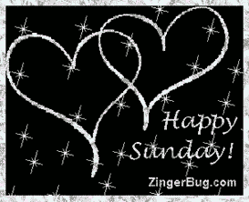 Click to get the codes for this image. Happy Sunday Silver Stars Hearts Glitter Graphic, Happy Sunday, Hearts Free Image, Glitter Graphic, Greeting or Meme for Facebook, Twitter or any forum or blog.
