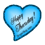 Click to get the codes for this image. Happy Thursday Blue Heart Glitter Graphic, Happy Thursday, Hearts Free Image, Glitter Graphic, Greeting or Meme for Facebook, Twitter or any forum or blog.