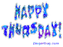 Click to get the codes for this image. Happy Thursday Blue Silver Glitter, Happy Thursday Free Image, Glitter Graphic, Greeting or Meme for Facebook, Twitter or any forum or blog.