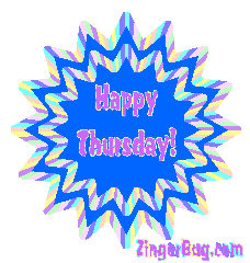 Click to get the codes for this image. Happy Thursday Blue Starburst, Happy Thursday Free Image, Glitter Graphic, Greeting or Meme for Facebook, Twitter or any forum or blog.