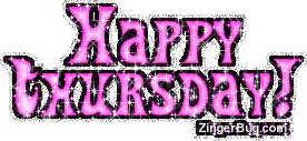 Click to get the codes for this image. Happy Thursday Pink Glitter, Happy Thursday Free Image, Glitter Graphic, Greeting or Meme for Facebook, Twitter or any forum or blog.