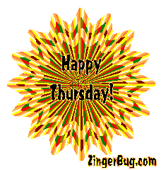 Click to get the codes for this image. Happy Thursday Psychodelic Starburst Orange, Happy Thursday Free Image, Glitter Graphic, Greeting or Meme for Facebook, Twitter or any forum or blog.