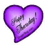 Click to get the codes for this image. Happy Thursday Purple Heart Glitter Graphic, Happy Thursday, Hearts Free Image, Glitter Graphic, Greeting or Meme for Facebook, Twitter or any forum or blog.