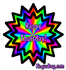 Click to get the codes for this image. Happy Thursday Rainbow, Happy Thursday Free Image, Glitter Graphic, Greeting or Meme for Facebook, Twitter or any forum or blog.