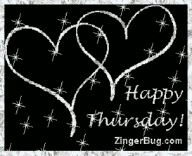 Click to get the codes for this image. Happy Thursday Silver Stars Hearts, Happy Thursday, Hearts Free Image, Glitter Graphic, Greeting or Meme for Facebook, Twitter or any forum or blog.