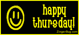 Click to get the codes for this image. Happy Thursday Waving Smiley Face, Happy Thursday, Smiley Faces Free Image, Glitter Graphic, Greeting or Meme for Facebook, Twitter or any forum or blog.