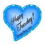 Click to get the codes for this image. Happy Tuesday Blue Heart Glitter Graphic, Happy Tuesday, Hearts Free Image, Glitter Graphic, Greeting or Meme for Facebook, Twitter or any forum or blog.