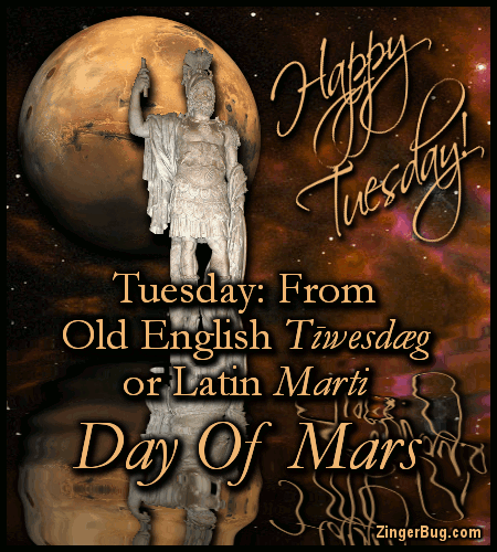Click to get the codes for this image. Happy Tuesday Day Of Mars, Happy Tuesday, Popular Favorites Glitter Graphic, Comment, Meme, GIF or Greeting