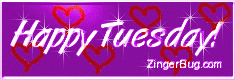 Click to get the codes for this image. Happy Tuesday Hearts Glass Glitter Graphic, Happy Tuesday, Hearts Free Image, Glitter Graphic, Greeting or Meme for Facebook, Twitter or any forum or blog.