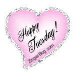 Click to get the codes for this image. Happy Tuesday Pink Heart Glitter Graphic, Happy Tuesday, Hearts Free Image, Glitter Graphic, Greeting or Meme for Facebook, Twitter or any forum or blog.
