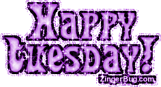 Click to get the codes for this image. Happy Tuesday Purple Glitter Graphic, Happy Tuesday Free Image, Glitter Graphic, Greeting or Meme for Facebook, Twitter or any forum or blog.